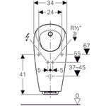 Urinario serie Selva de Geberit, con control integrado, servicio de red